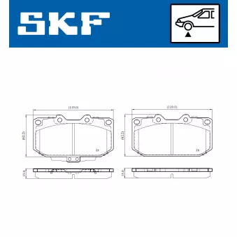 SKF VKBP 81130 A - Jeu de 4 plaquettes de frein avant