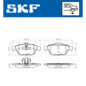 Jeu de 4 plaquettes de frein avant SKF VKBP 90114 pour MERCEDES-BENZ CLASSE E E 400 - 333ch