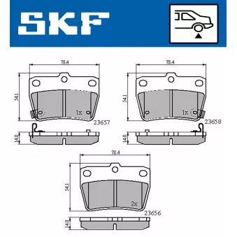 SKF VKBP 90288 A - Jeu de 4 plaquettes de frein avant