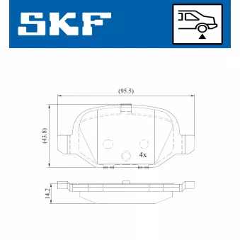 SKF VKBP 90414 - Jeu de 4 plaquettes de frein avant