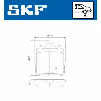 SKF VKBP 90434 - Jeu de 4 plaquettes de frein avant