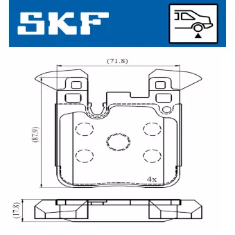 SKF VKBP 90554 - Jeu de 4 plaquettes de frein avant