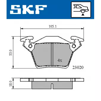 SKF VKBP 90568 - Jeu de 4 plaquettes de frein avant