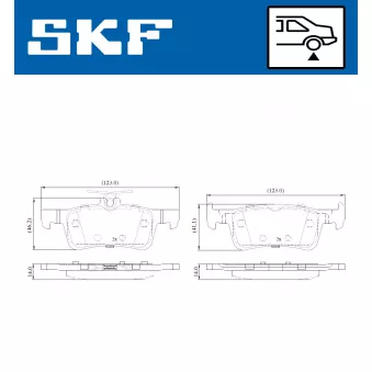 Jeu de 4 plaquettes de frein avant SKF VKBP 90600 pour FORD FIESTA 1.5 TDCi - 86cv