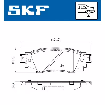 SKF VKBP 90630 - Jeu de 4 plaquettes de frein avant