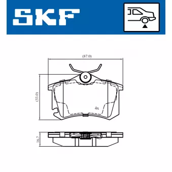 SKF VKBP 90694 - Jeu de 4 plaquettes de frein avant