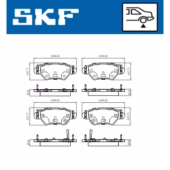 SKF VKBP 90806 A - Jeu de 4 plaquettes de frein avant