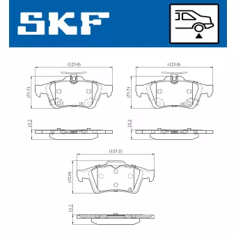 SKF VKBP 90851 A - Jeu de 4 plaquettes de frein arrière