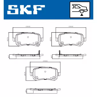 SKF VKBP 90890 A - Jeu de 4 plaquettes de frein avant