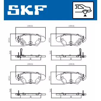SKF VKBP 90894 A - Jeu de 4 plaquettes de frein avant