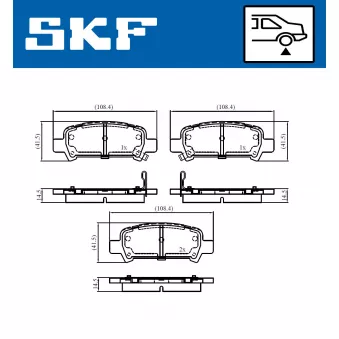 SKF VKBP 90907 A - Jeu de 4 plaquettes de frein avant
