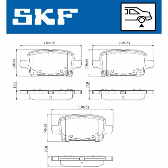 Jeu de 4 plaquettes de frein avant SKF VKBP 90924 A pour OPEL INSIGNIA 2.0 4x4 - 260cv