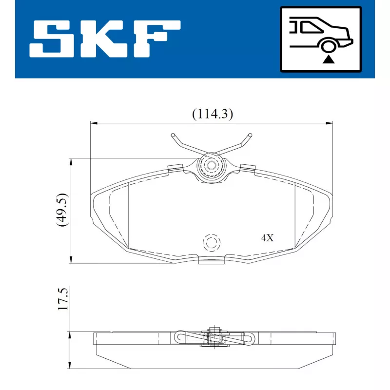 Jeu de 4 plaquettes de frein arrière SKF VKBP 90942 - Visuel 1