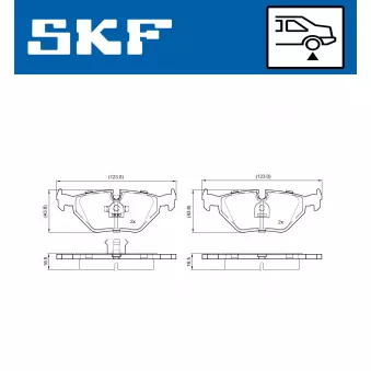 SKF VKBP 90963 - Jeu de 4 plaquettes de frein avant