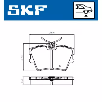 SKF VKBP 90983 - Jeu de 4 plaquettes de frein avant