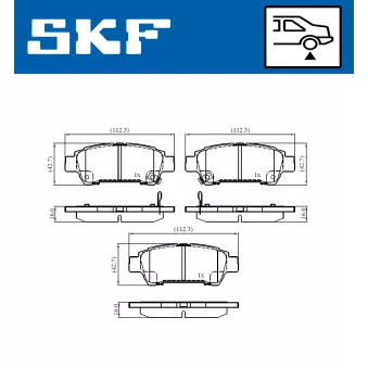 SKF VKBP 91075 A - Jeu de 4 plaquettes de frein avant