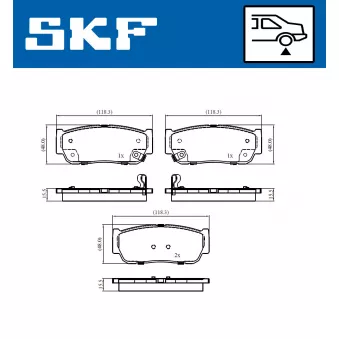SKF VKBP 91082 A - Jeu de 4 plaquettes de frein avant