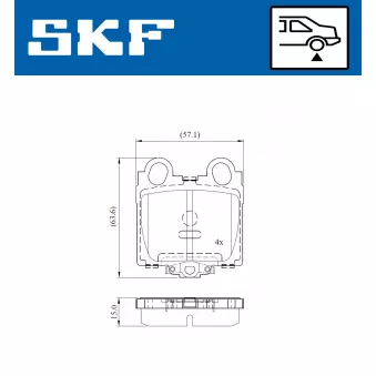 SKF VKBP 91131 A - Jeu de 4 plaquettes de frein avant