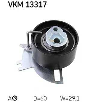 Poulie-tendeur, courroie de distribution SKF VKM 13317 pour FORD C-MAX 2.0 TDCi - 170cv