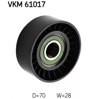 SKF VKM 61017 - Poulie renvoi/transmission, courroie trapézoïdale à nervures