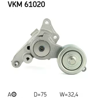 SKF VKM 61020 - Poulie-tendeur, courroie trapézoïdale à nervures