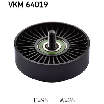 SKF VKM 64019 - Poulie renvoi/transmission, courroie trapézoïdale à nervures