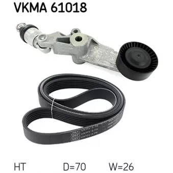 SKF VKMA 61018 - Jeu de courroies trapézoïdales à nervures
