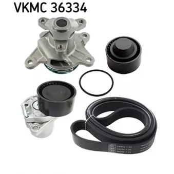 SKF VKMC 36334 - Pompe à eau+Jeu de courroie trapézoïdale à nervures