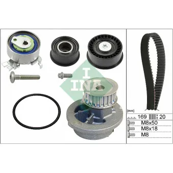Pompe à eau + kit de courroie de distribution INA 530 0078 30