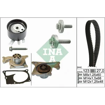 INA 530 0197 32 - Pompe à eau + kit de courroie de distribution