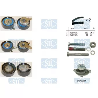 Pompe à eau + kit de courroie de distribution Saleri SIL K1PA1002A