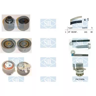 Saleri SIL K1PA1048A - Pompe à eau + kit de courroie de distribution