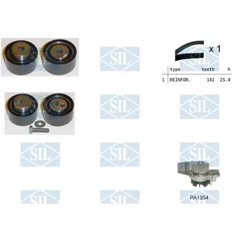 Pompe à eau + kit de courroie de distribution Saleri SIL K1PA1054