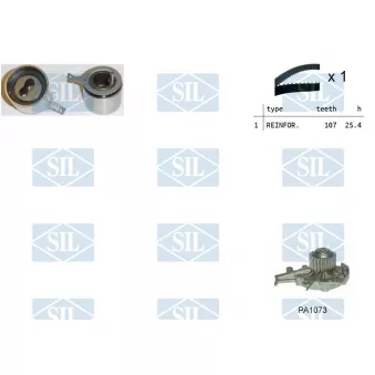 Saleri SIL K1PA1073 - Pompe à eau + kit de courroie de distribution