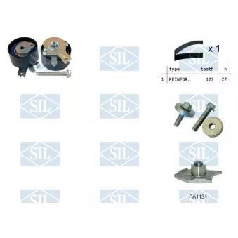 Saleri SIL K1PA1131 - Pompe à eau + kit de courroie de distribution