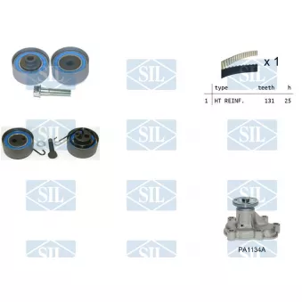 Saleri SIL K1PA1134A - Pompe à eau + kit de courroie de distribution