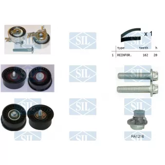 Saleri SIL K1PA1216 - Pompe à eau + kit de courroie de distribution