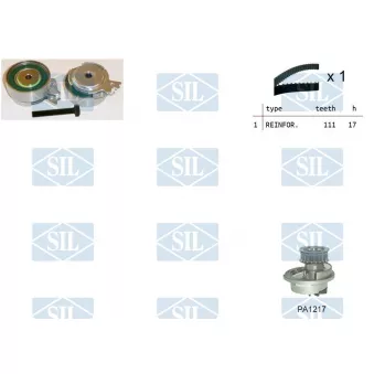 Saleri SIL K1PA1217 - Pompe à eau + kit de courroie de distribution
