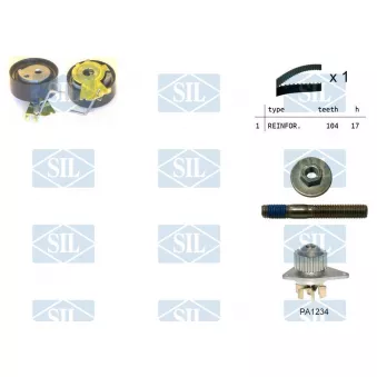 Pompe à eau + kit de courroie de distribution Saleri SIL K1PA1234
