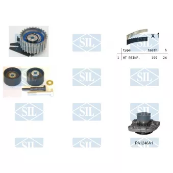 Saleri SIL K1PA1246A1 - Pompe à eau + kit de courroie de distribution