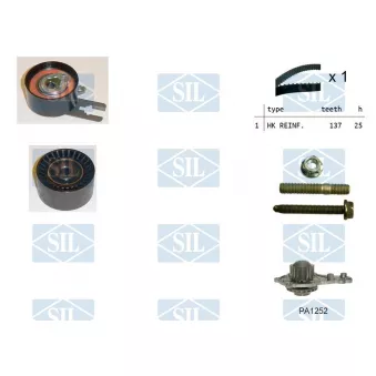 Saleri SIL K1PA1252 - Pompe à eau + kit de courroie de distribution