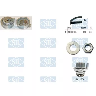 Saleri SIL K1PA1270A - Pompe à eau + kit de courroie de distribution