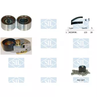 Saleri SIL K1PA1307 - Pompe à eau + kit de courroie de distribution