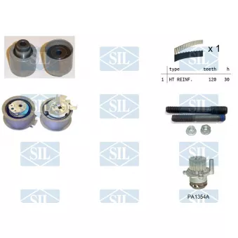 Pompe à eau + kit de courroie de distribution Saleri SIL K1PA1354A