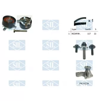 Pompe à eau + kit de courroie de distribution Saleri SIL K1PA1422A