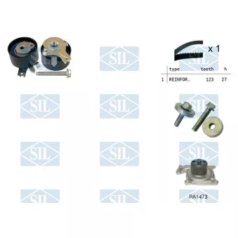 Pompe à eau + kit de courroie de distribution Saleri SIL OEM 119A02552R