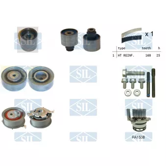 Pompe à eau + kit de courroie de distribution Saleri SIL K1PA1538