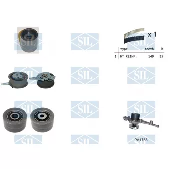 Saleri SIL K1PA1753 - Pompe à eau + kit de courroie de distribution
