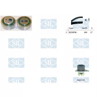 Pompe à eau + kit de courroie de distribution Saleri SIL OEM pfs100020eva