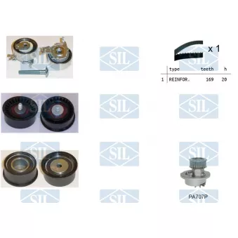 Pompe à eau + kit de courroie de distribution Saleri SIL OEM 09128740